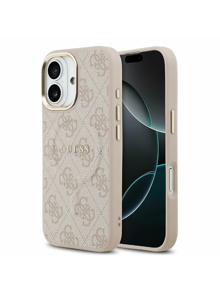 Guess Guess PU Leather 4G Gold Frame MagSafe Carcasă Spate pentru iPhone 17 Pink