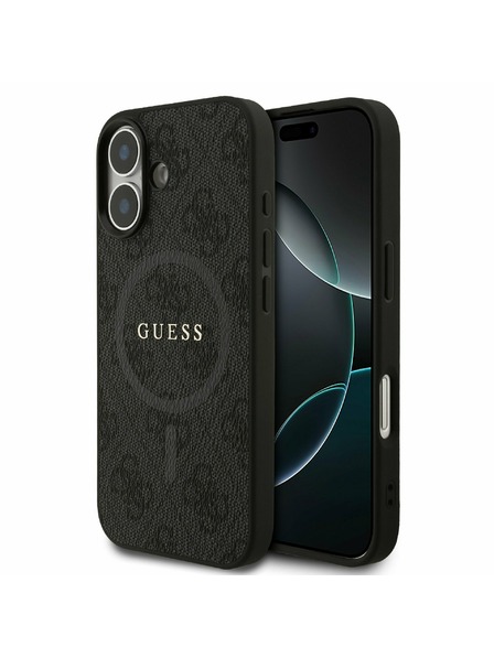 Guess Guess PU Leather 4G Colored Ring MagSafe Carcasă Spate pentru iPhone 17 Black