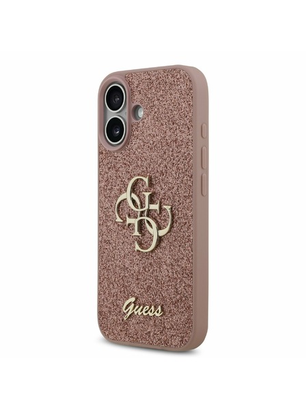 Guess Guess PU Fixed Glitter 4G Metal Logo Carcasă Spate pentru iPhone 17 Pink