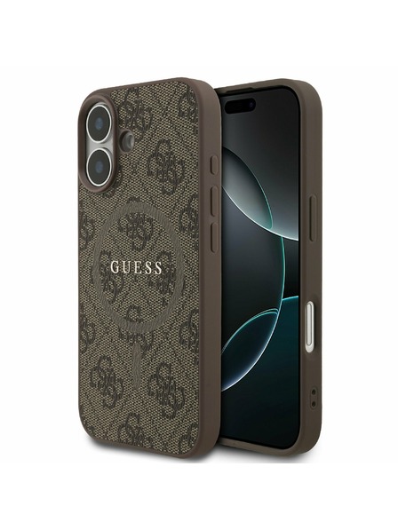 Guess Guess PU Leather 4G Colored Ring MagSafe Carcasă Spate pentru iPhone 17 Brown