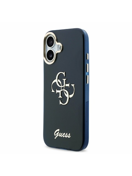 Guess Guess IML 4G Script Metal Logo Carcasă Spate pentru iPhone 17 Blue