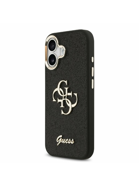 Guess Guess PU Fixed Glitter 4G Metal Frame Carcasă Spate pentru iPhone 17 Black