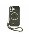 Guess Guess IML Glitter Script Strap MagSafe Carcasă Spate pentru iPhone 17 Black
