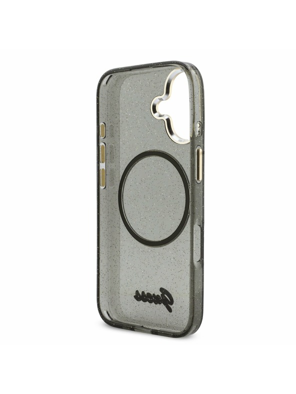 Guess Guess IML Glitter Script Strap MagSafe Carcasă Spate pentru iPhone 17 Black