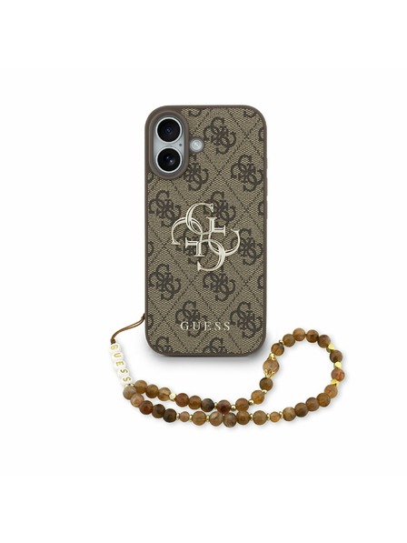 Guess Guess PU 4G Metal Logo Strap Carcasă Spate pentru iPhone 17 Brown
