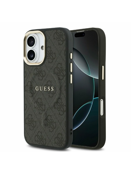Guess Guess PU Leather 4G Gold Frame MagSafe Carcasă Spate pentru iPhone 17 Black