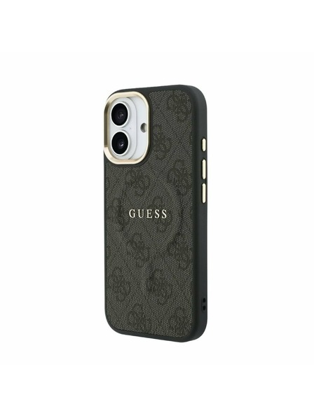 Guess Guess PU Leather 4G Gold Frame MagSafe Carcasă Spate pentru iPhone 17 Black