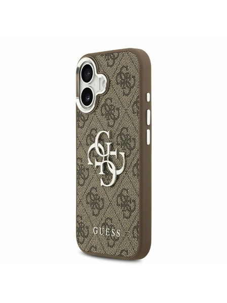 Guess Guess PU 4G Metal Logo Carcasă Spate pentru iPhone 17 Silver Brown