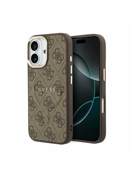 Guess Guess PU Leather 4G Gold Frame MagSafe Carcasă Spate pentru iPhone 17 Brown