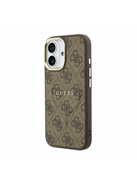Guess Guess PU Leather 4G Gold Frame MagSafe Carcasă Spate pentru iPhone 17 Brown