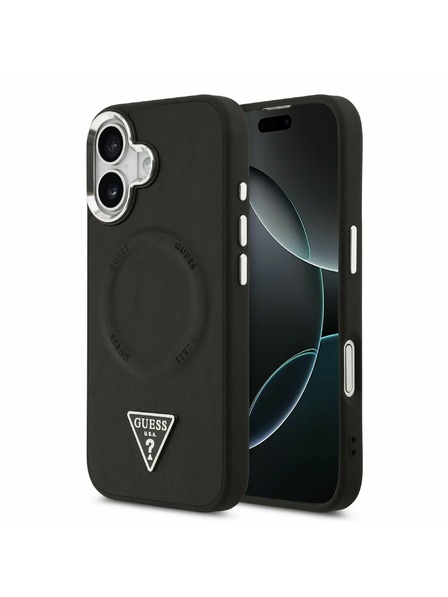Guess Guess PU Leather Triangle Logo MagSafe Carcasă Spate pentru iPhone 17 Black