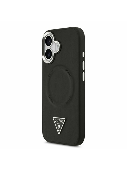 Guess Guess PU Leather Triangle Logo MagSafe Carcasă Spate pentru iPhone 17 Black