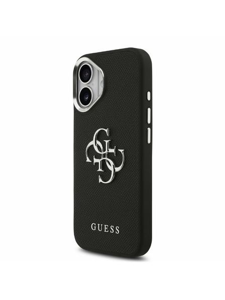 Guess Guess PU Grained 4G Metal Logo Carcasă Spate pentru iPhone 17 Black