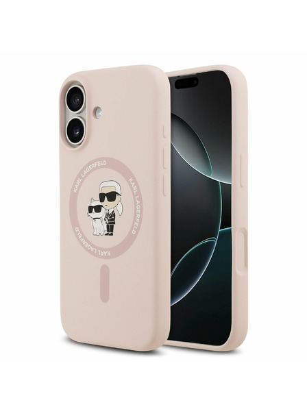 Karl Lagerfeld Karl Lagerfeld Liquid Silicone Karl and Choupette MagSafe Carcasă Spate pentru iPhone 17 Pink