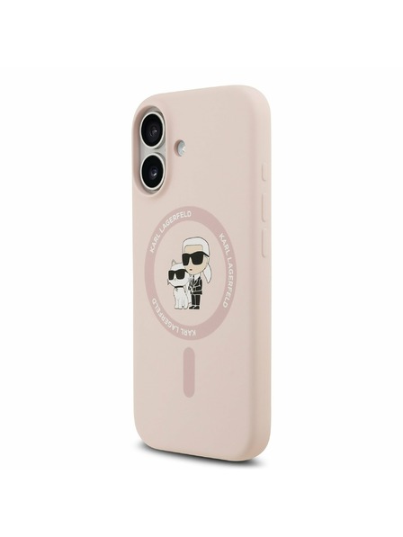 Karl Lagerfeld Karl Lagerfeld Liquid Silicone Karl and Choupette MagSafe Carcasă Spate pentru iPhone 17 Pink
