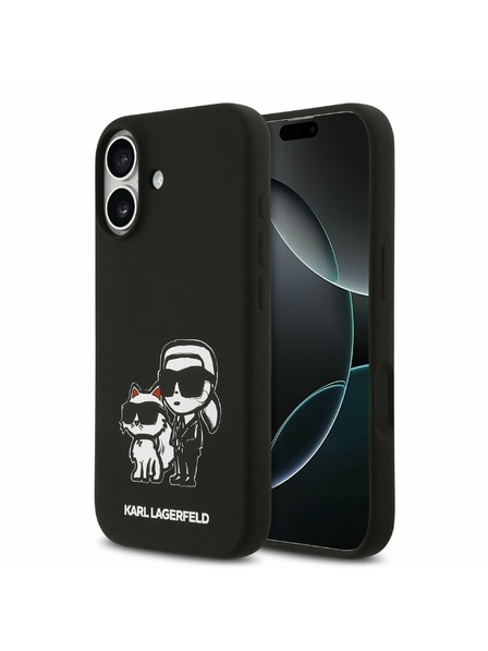 Karl Lagerfeld Karl Lagerfeld Liquid Silicone K&CH Sketch MagSafe Carcasă Spate pentru iPhone 17 Black