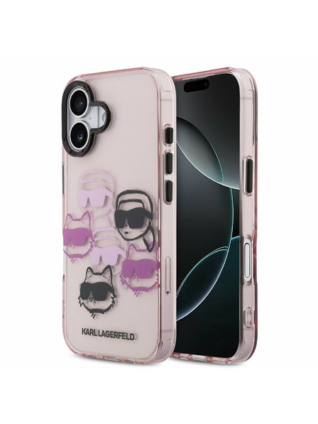 Karl Lagerfeld Karl Lagerfeld IML Multi K&CH Heads Carcasă Spate pentru iPhone 17 Pink