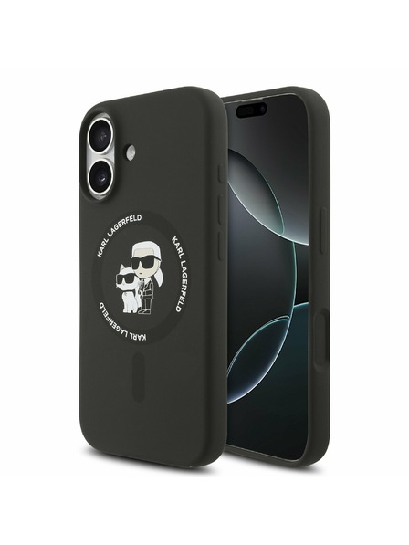 Karl Lagerfeld Karl Lagerfeld Liquid Silicone Karl and Choupette MagSafe Carcasă Spate pentru iPhone 17 Black