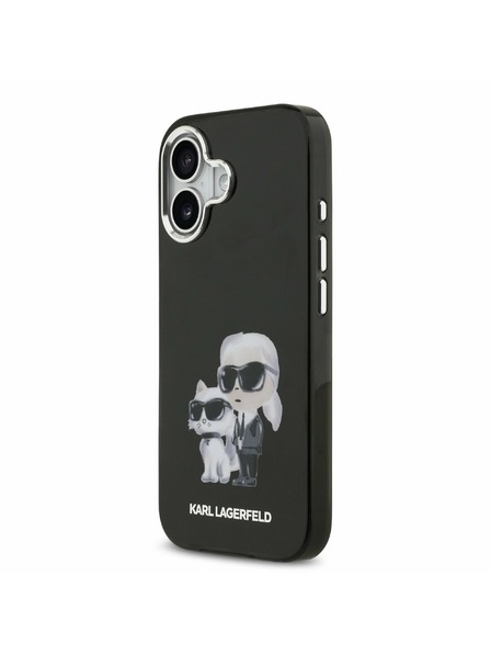 Karl Lagerfeld Karl Lagerfeld IML Aquarelle Karl and Choupette Carcasă Spate pentru iPhone 17 Black