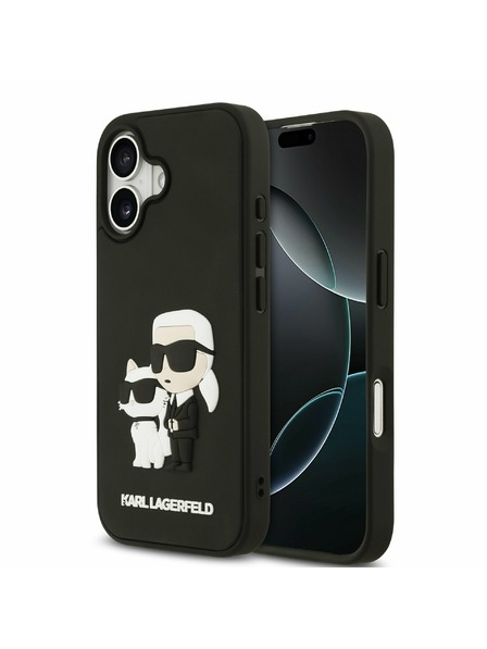 Karl Lagerfeld Karl Lagerfeld 3D Rubber Karl and Choupette Carcasă Spate pentru iPhone 17 Black