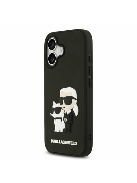 Karl Lagerfeld Karl Lagerfeld 3D Rubber Karl and Choupette Carcasă Spate pentru iPhone 17 Black