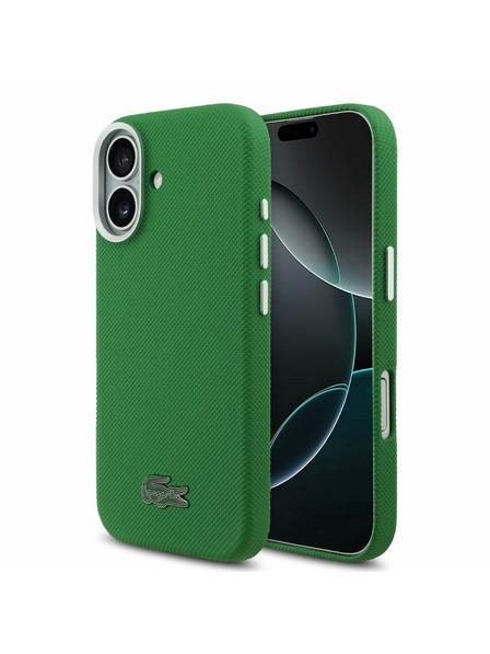 Lacoste Lacoste PVC Iconic Petit Pique Metal Logo MagSafe Carcasă Spate pentru iPhone 17 Green