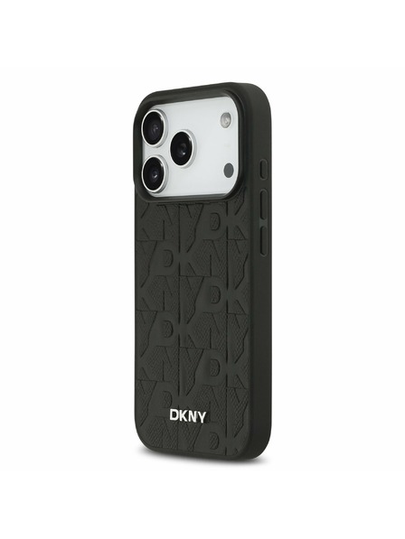 DKNY DKNY PU Leather Grid Pattern Magsafe Carcasă Spate pentru iPhone 17 Pro Negru