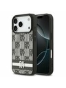 DKNY DKNY PU Leather Checkered Pattern and Stripe Carcasă Spate pentru iPhone 17 Pro Negru