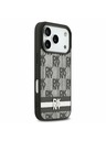 DKNY DKNY PU Leather Checkered Pattern and Stripe Carcasă Spate pentru iPhone 17 Pro Negru