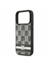 DKNY DKNY PU Leather Checkered Pattern and Stripe Carcasă Spate pentru iPhone 17 Pro Negru