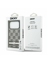 DKNY DKNY PU Leather Checkered Pattern and Stripe Carcasă Spate pentru iPhone 17 Pro Negru