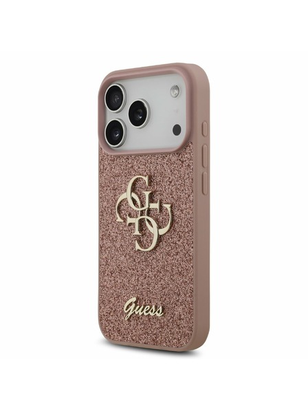 Guess Guess PU Fixed Glitter 4G Metal Logo Carcasă Spate pentru iPhone 17 Pro Roz
