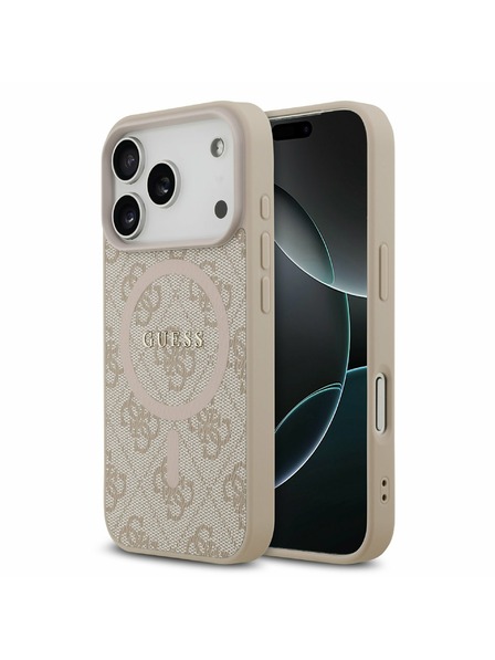 Guess Guess PU Leather 4G Colored Ring MagSafe Carcasă Spate pentru iPhone 17 Pro Roz