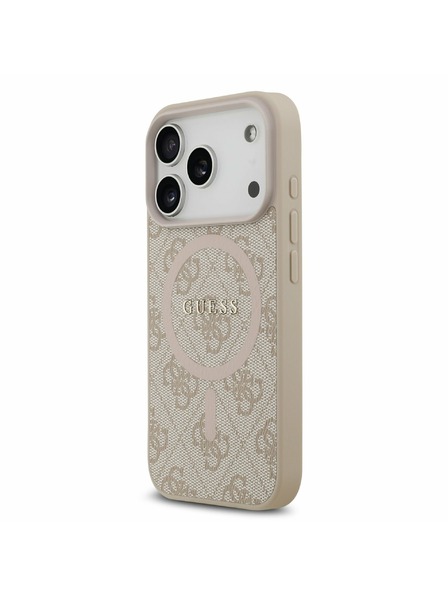 Guess Guess PU Leather 4G Colored Ring MagSafe Carcasă Spate pentru iPhone 17 Pro Roz