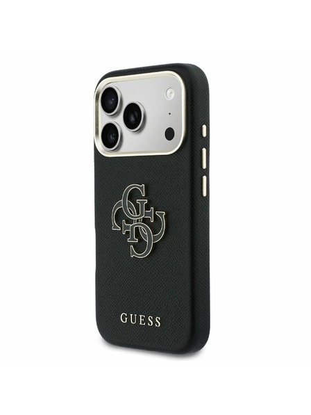 Guess Guess PU Resin Logo Carcasă Spate pentru iPhone 17 Pro Negru