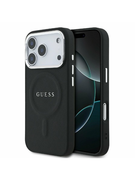 Guess Guess PU Saffiano MagSafe Carcasă Spate pentru iPhone 17 Pro Negru