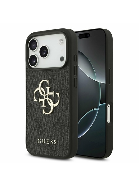 Guess Guess PU 4G Metal Logo Carcasă Spate pentru iPhone 17 Pro Gri