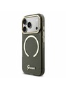 Guess Guess IML Glitter Script Strap MagSafe Carcasă Spate pentru iPhone 17 Pro Negru