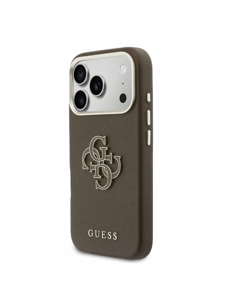 Guess Guess PU Resin Logo Carcasă Spate pentru iPhone 17 Pro Maro