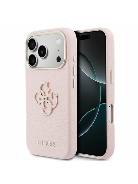 Guess Guess PU Resin Logo Carcasă Spate pentru iPhone 17 Pro Pink