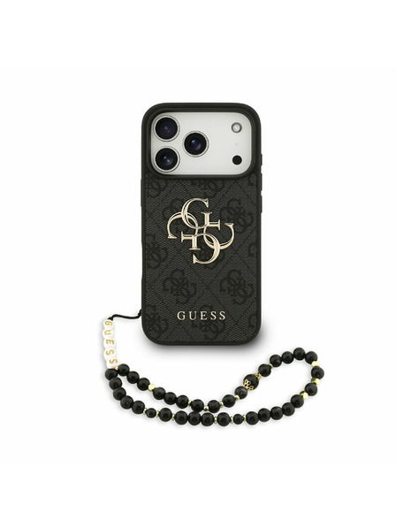 Guess Guess PU 4G Metal Logo Curea Carcasă Spate pentru iPhone 17 Pro Black
