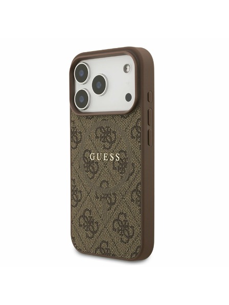 Guess Guess PU Piele 4G Colored Ring MagSafe Carcasă Spate pentru iPhone 17 Pro Brown
