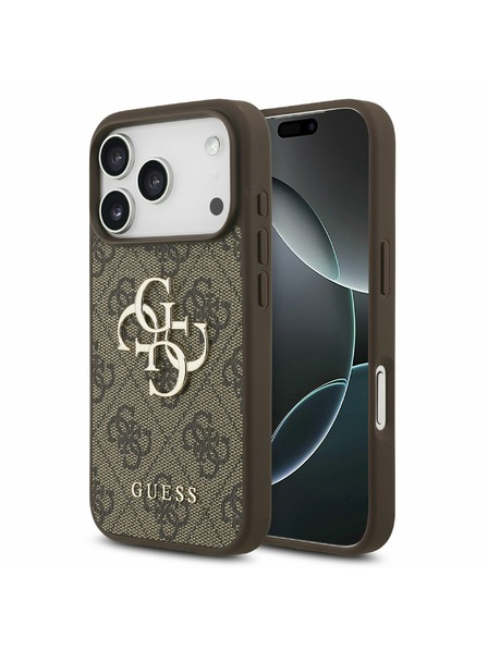 Guess Guess PU 4G Metal Logo Carcasă Spate pentru iPhone 17 Pro Brown