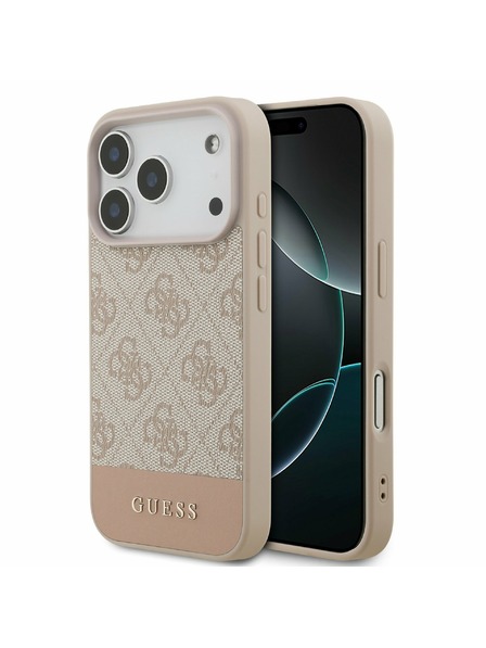 Guess Guess PU 4G Stripe Carcasă Spate pentru iPhone 17 Pro Pink