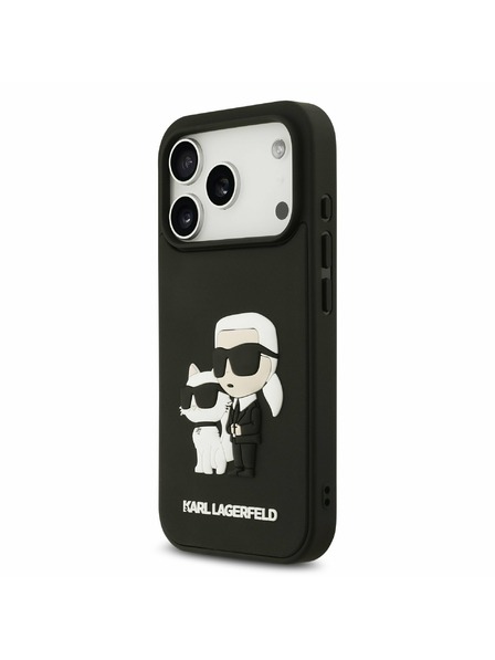 Karl Lagerfeld Karl Lagerfeld 3D Rubber Karl and Choupette Carcasă Spate pentru iPhone 17 Pro Black