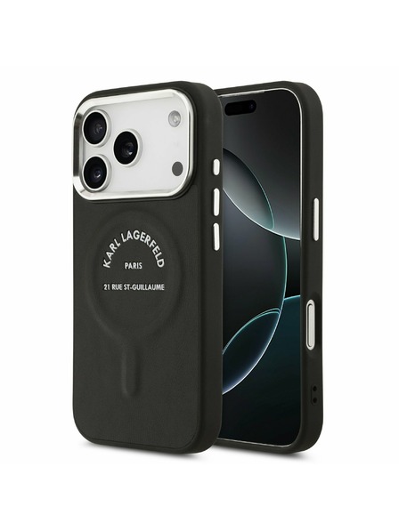 Karl Lagerfeld Karl Lagerfeld PU RSG Logo MagSafe Carcasă Spate pentru iPhone 17 Pro Black