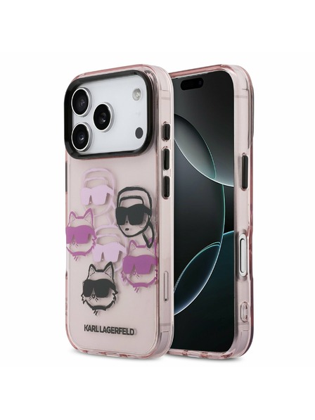 Karl Lagerfeld Karl Lagerfeld IML Multi K&CH Heads Carcasă Spate pentru iPhone 17 Pro Pink