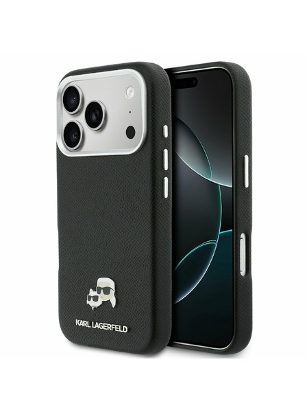 Karl Lagerfeld Karl Lagerfeld PU Karl and Choupette Heads Pins MagSafe Carcasă Spate pentru iPhone 17 Pro Black