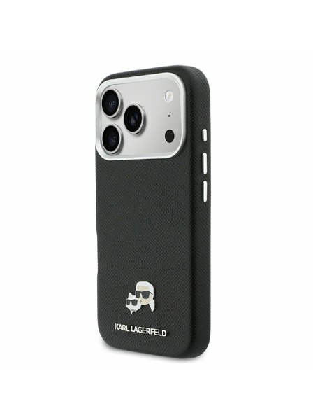 Karl Lagerfeld Karl Lagerfeld PU Karl and Choupette Heads Pins MagSafe Carcasă Spate pentru iPhone 17 Pro Black
