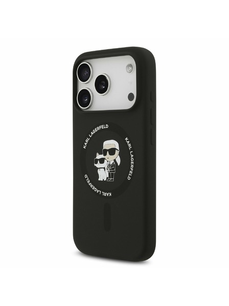 Karl Lagerfeld Karl Lagerfeld Liquid Silicone Karl and Choupette MagSafe Carcasă Spate pentru iPhone 17 Pro Black